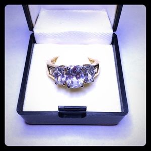 Two Tone Plated CZ Ring